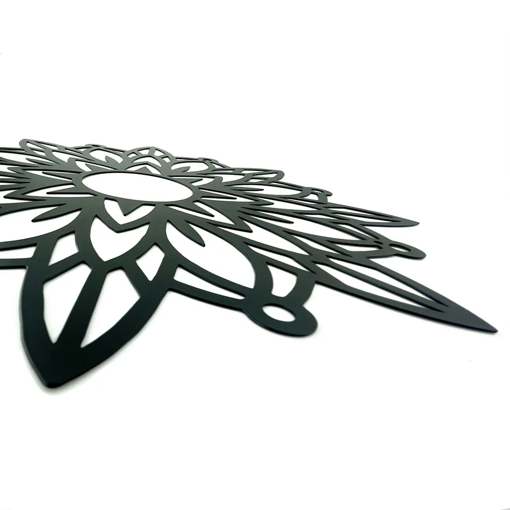 Wildflower Mandala Metal Wall Art - Flower Silhouette Indoor Outdoor Decor