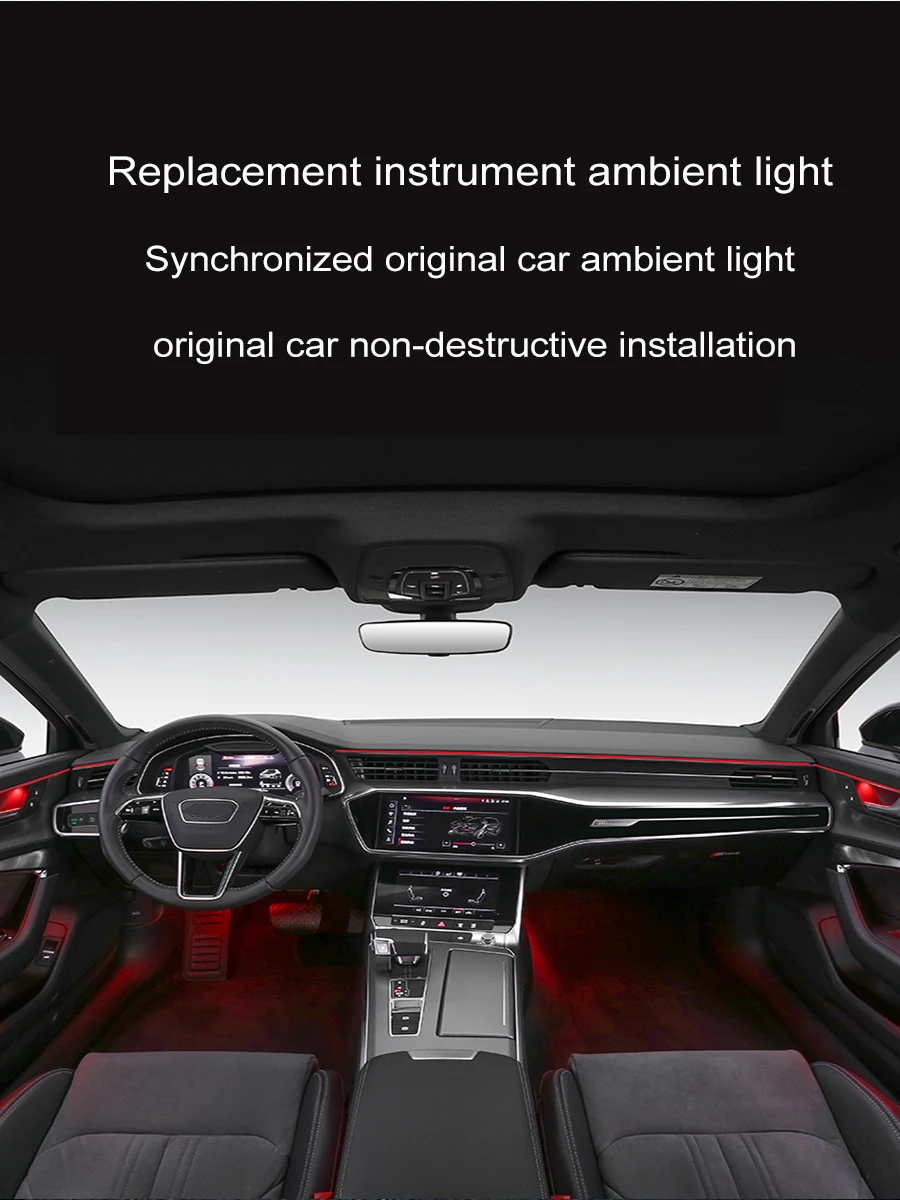 Auto Dashboard Ambient Light Central control LED Bar Strip Light Copilot Panel For Audi A6 C8