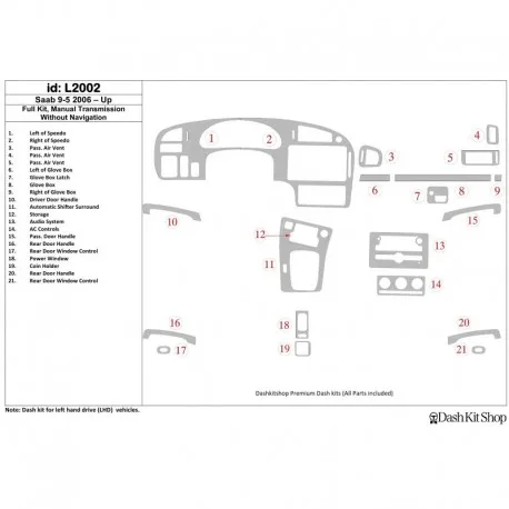 Interior lining for wood carbon aluminum Saab 9-5 2006-up. Set l2002. | Автомобили и мотоциклы