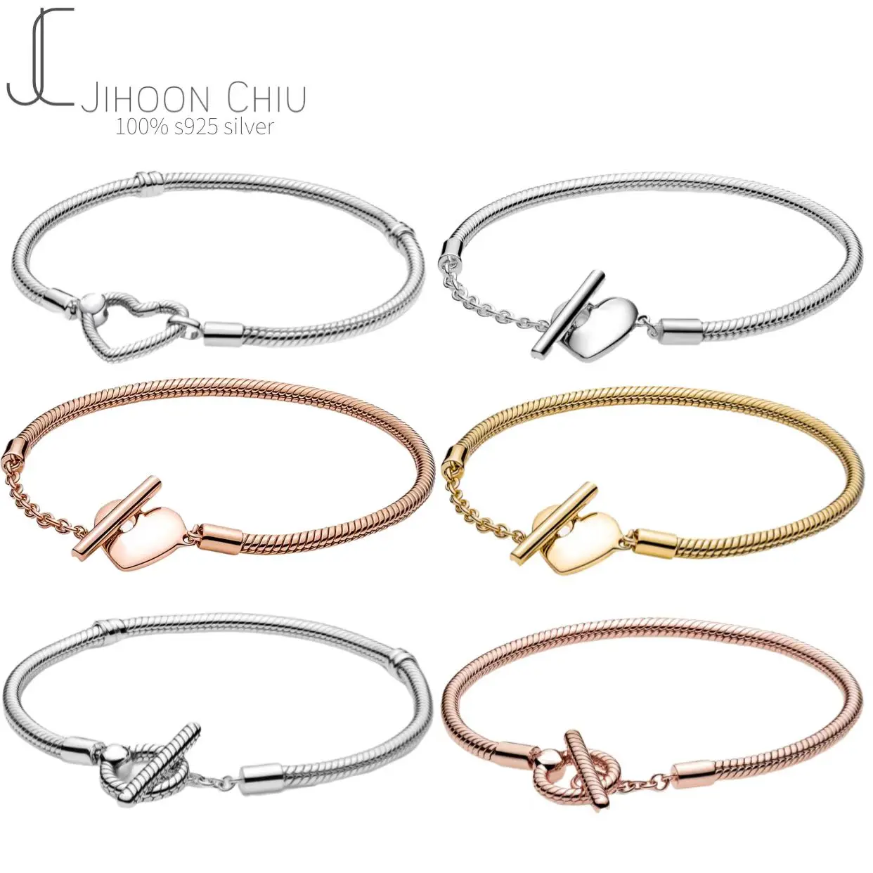 

Hot Sale 100% 925 sterling silver bracelet for women Fit authentic original Pan Charm chain Snake bracelet classic DIY jewelry