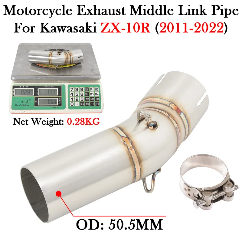 Slip-On Motorcycle Exhaust System Modify Muffler Escape Moto Middle Link Pipe For KAWASAKI ZX-10R ZX10R ZX 10R 2011 - 2021 2022
