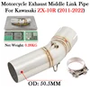 Slip-On Motorcycle Exhaust System Modify Muffler Escape Moto Middle Link Pipe For KAWASAKI ZX-10R ZX10R ZX 10R 2011 - 2021 2022