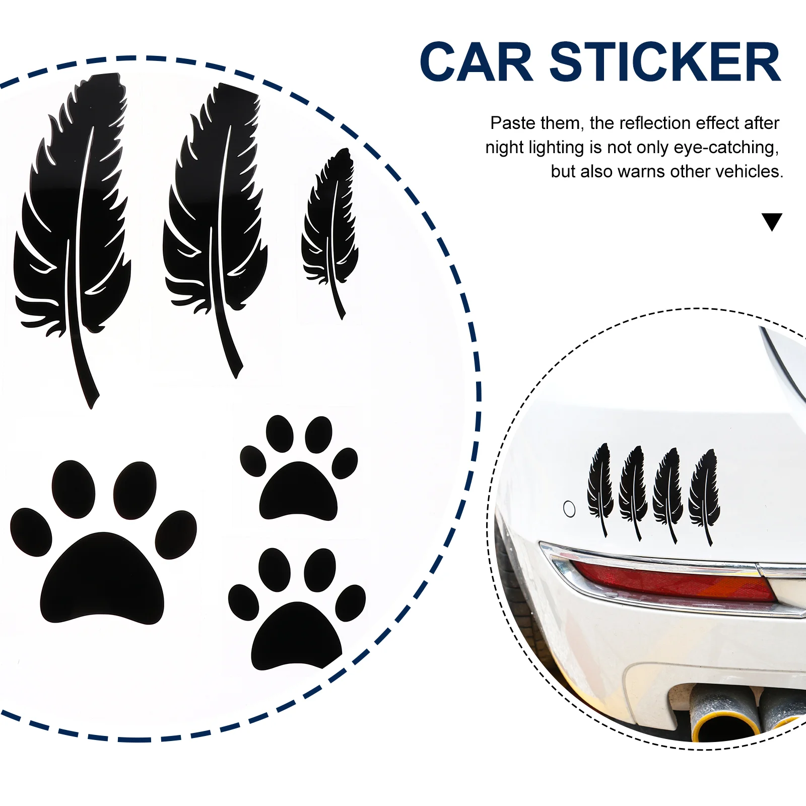 

Car Stickers Scratch Footprint Modified Personalized Creative Black Bumper