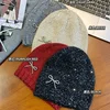 Woman Autumn Winter New Y2k Bow Headgear Silvery Sequined Knitted Hat Girls Ins Designer Fashion Party Cold Skullies Beanies 6