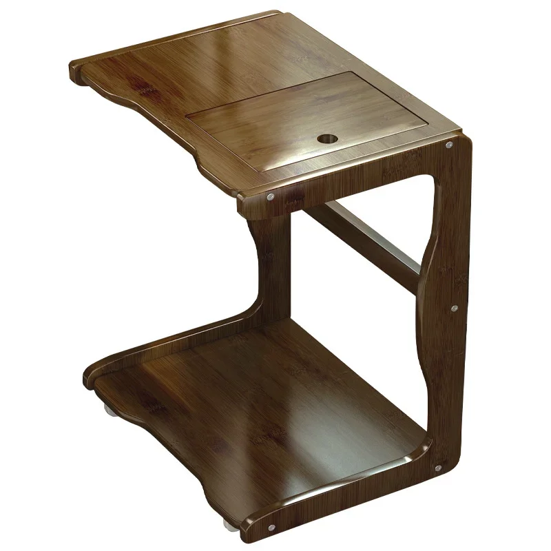 HighQuality Solid Wood Tea Cart MultiLayer Mobile Side Table Living Room Tea Set Storage with Organizer for Home Convenience