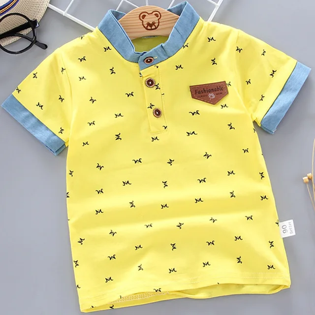 2022 Summer Baby Boys Polo Shirts Short Sleeve Anchor Lapel Clothes for Girls Odell Cotton Breathable Kids Tops Outwear 12M-5Y I