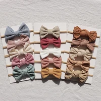 5Pcs/Lot Newborn Baby Headband Bows Nylon Baby Girl Headbands Elastic Soft Hair Bands For Children Baby Hair Accessories Kids 1