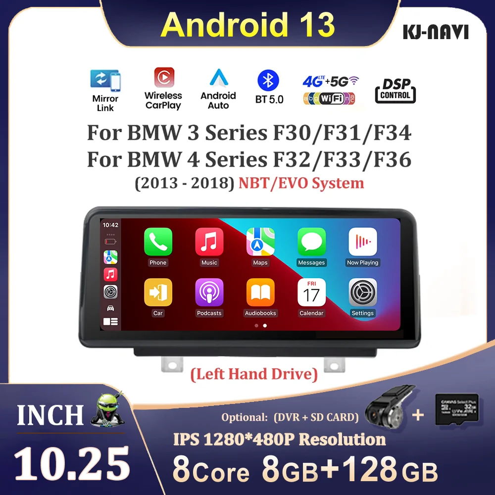 

Android 13 для BMW 3 4 серии F30 F31 F34 F32 F33 F36 2013 - 2018 NBT EVO System LHD Автомобильная строчка GPS 10,25 дюйма WIFI