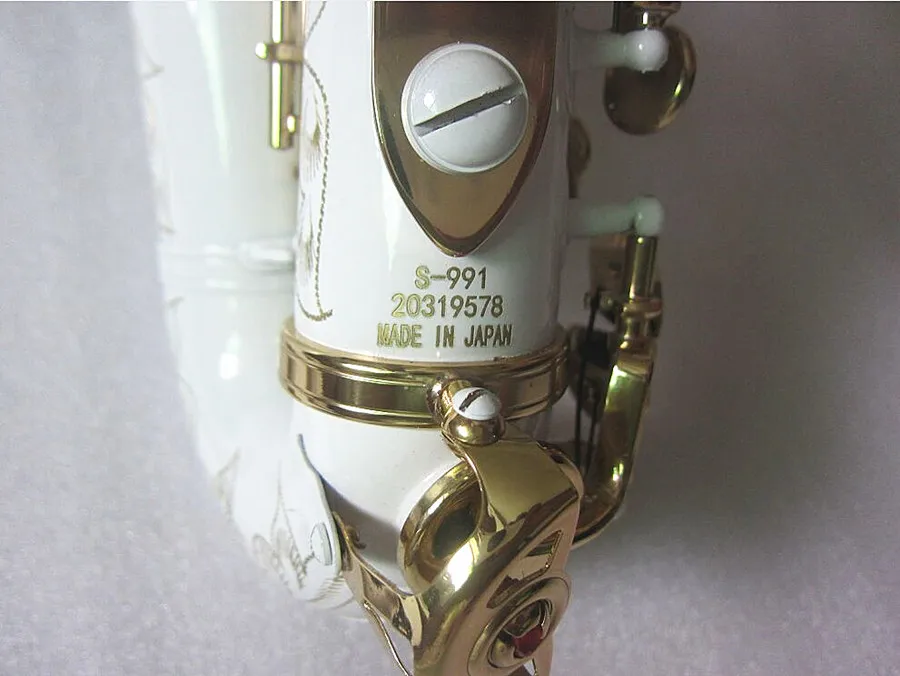 Curved Soprano Saxophone S-991 White Sax Musical instrument Mouthpiece professional performance