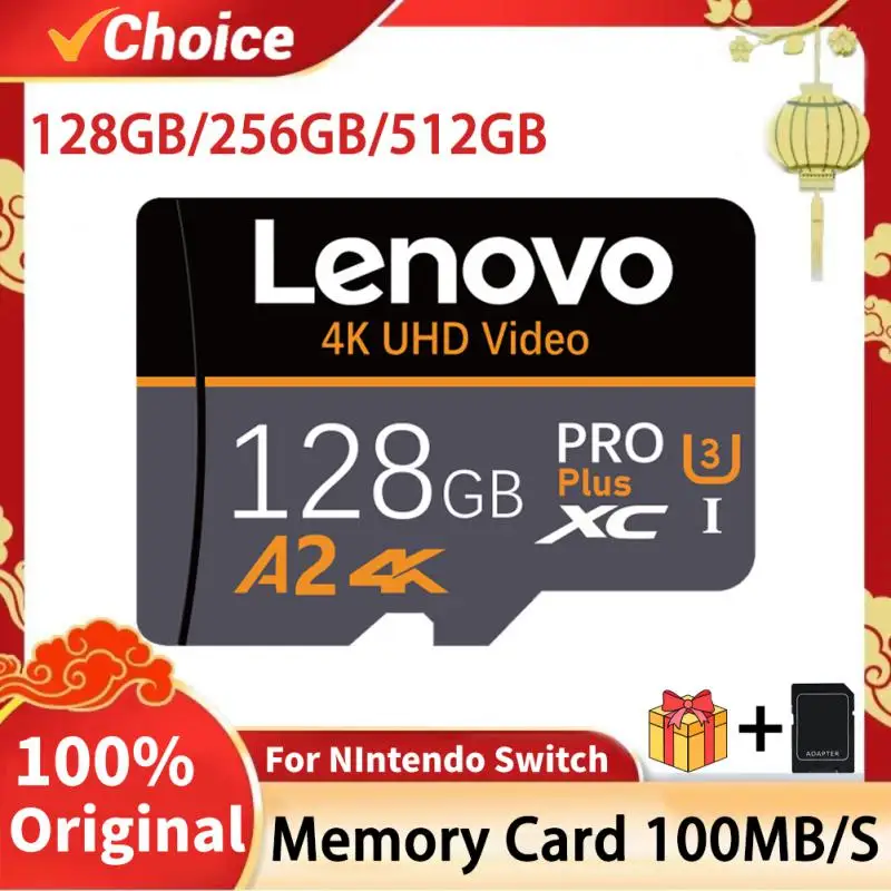 Scheda Di Memoria Lenovo Sd 64Gb 128Gb 256Gb 512Gb Sd/Tf Flash Card Mini Sd Card Uhs-1 Scheda Di Memoria Flash Con Pacchetto Adattatore Sd Gratuito