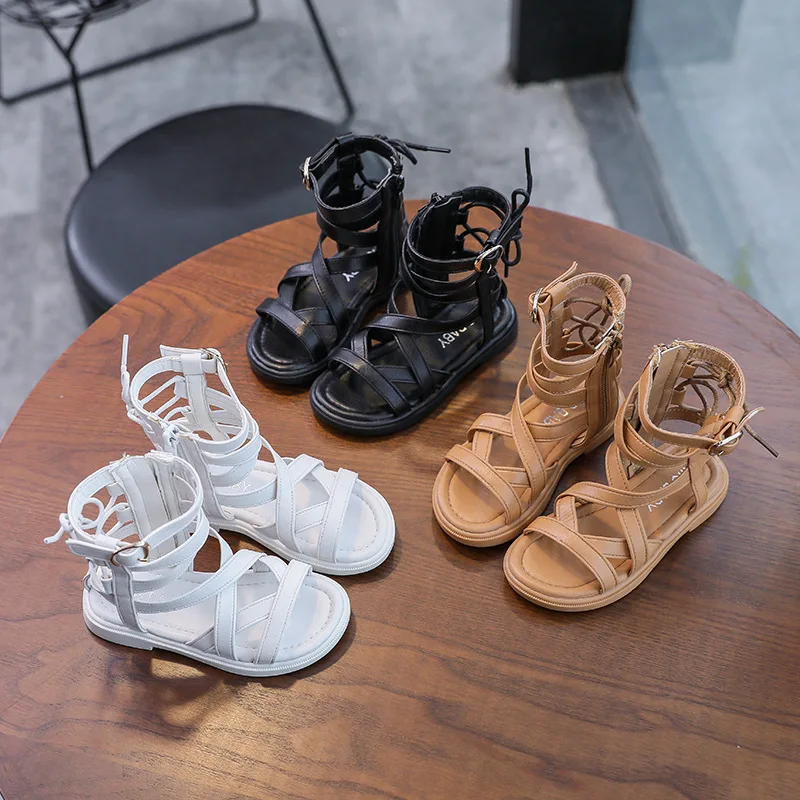 Summer Fashion Roman Boots High-top Girls Sandals Kids Gladiator Sandals Child Girls Kid Shoes