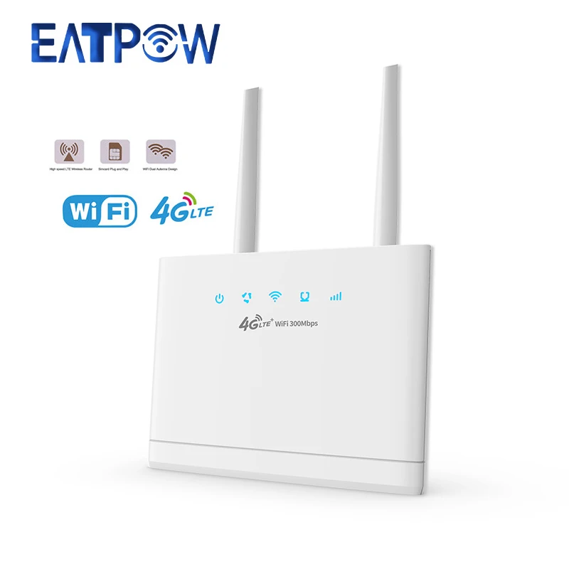 EATPOW 4G Wireless Router SIM card Hotspot Home 4G wifi router EU Modem  300Mbps 12V High Speed RJ45 WAN LAN External Antenna