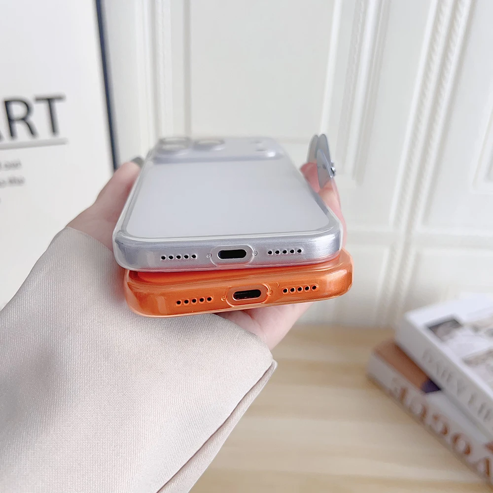 รูปสินค้า เคสซิลิโคนนิ่มบางเฉียบ ปกป้องกล้อง iPhone 17 Air 16 Pro Max สีส้มด้านลูกกวาด