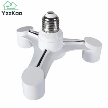 YzKoo 확장 LED 램프 전구 소켓 스플리터 어댑터, 사진 스튜디오용 거치대 램프 전구 소켓, 3 in 1 E27 ~ 3-E27