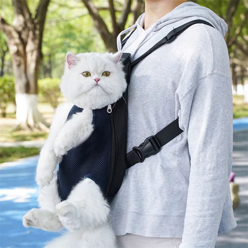 Adjustable Outdoor Pet Dog Carrier Backpack Double Shoulder Mesh Bag Solid Breathable for Small Dogs