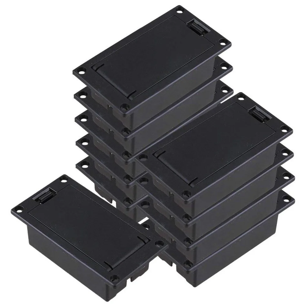 

Guitar Bass 9V Battery Holder Compartment Cover Case Black Set of