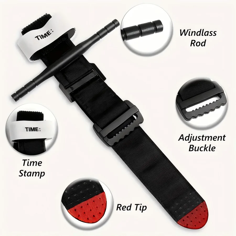 Tactical Emergency Tourniquet Aluminum Rod One-Handed Operation Spinning First-Aid Supplies Rescue Life Outdoor Survival Tool