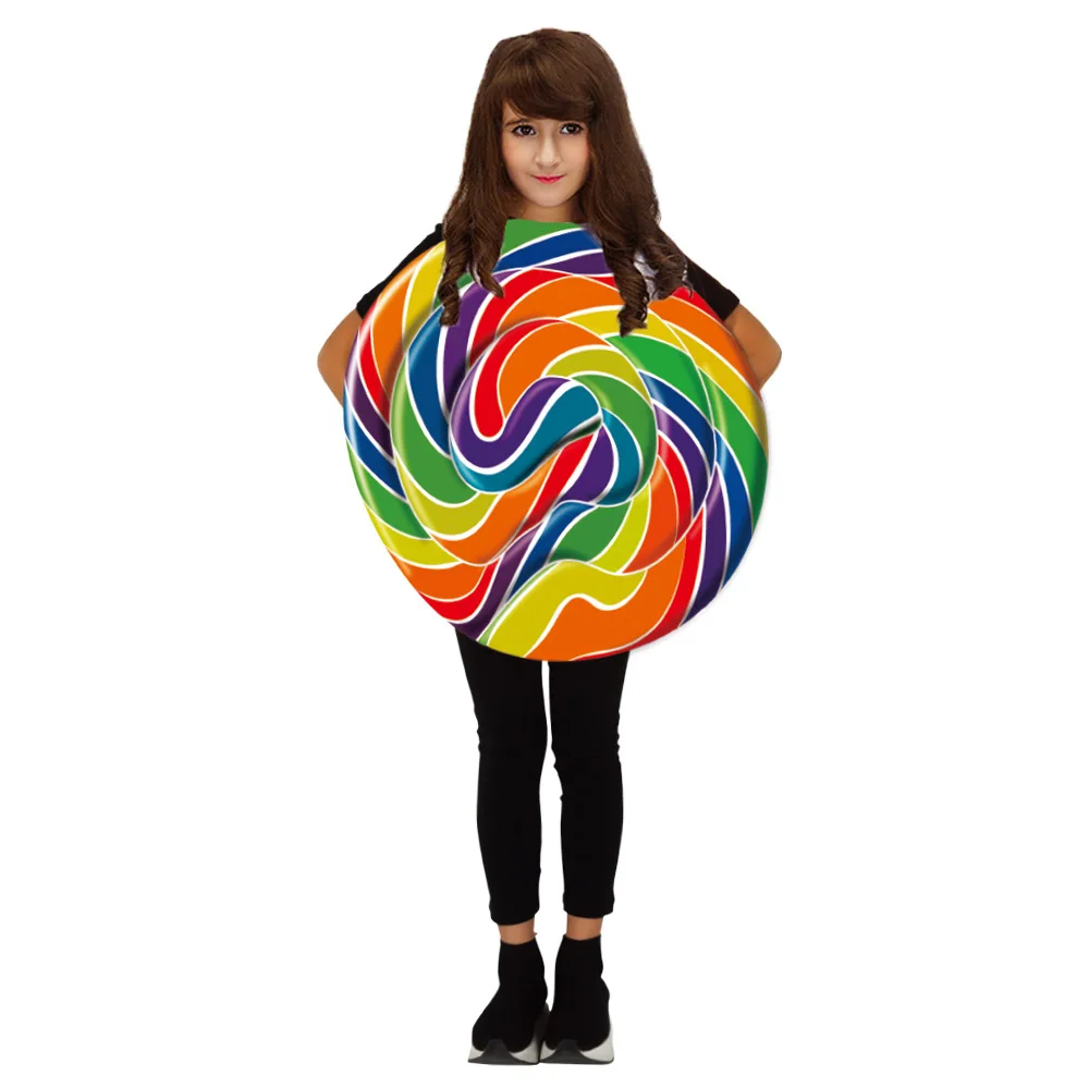 Bobblehead Family Party Costume Candy Parent-Child Costume Funny Lollipop Carnival Role Play Cosplay Prop Custume