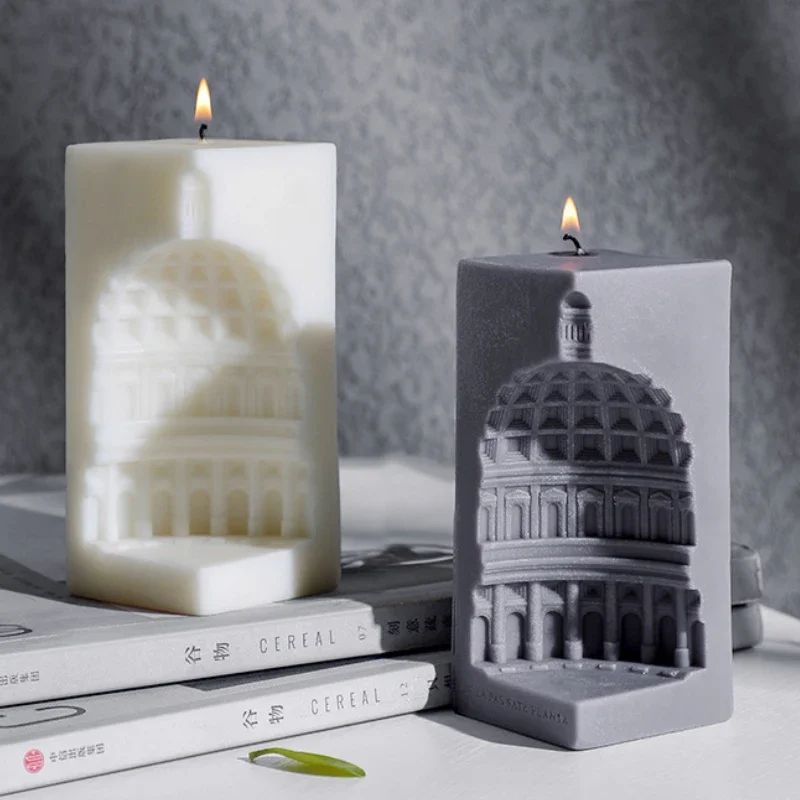 DIY Nordic Architecture Candle Silicone Mold Dome Arch Roman Column Plaster Soap Candle making Gift Craft Home Decor Supplies