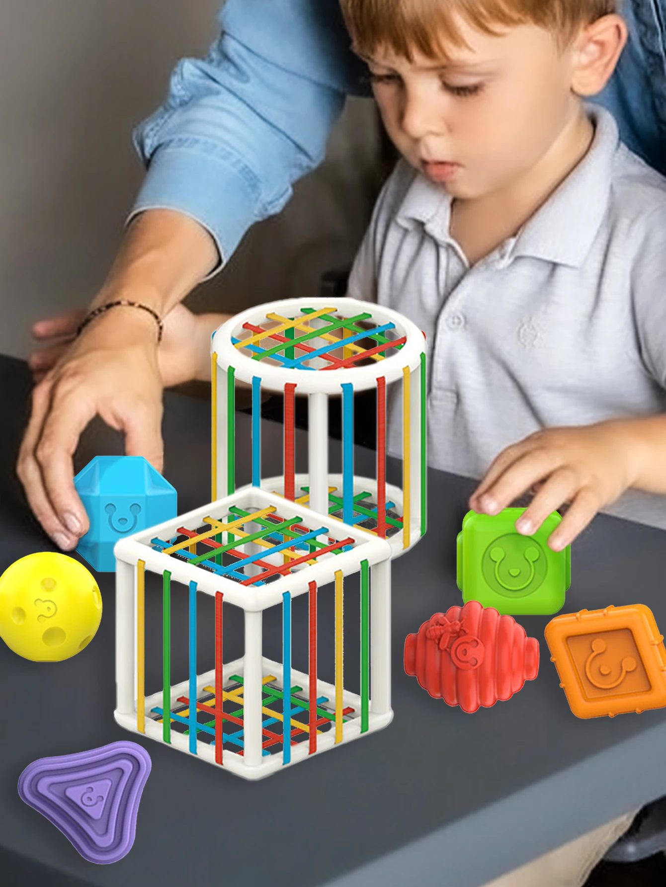 Rainbow Sequels Stacked and Sorted Early Childhood Education Activities Toys for Boys Girls Gift Shape Color Grasping Training