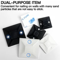 250/500/1000pcs Zip Tie Mounts Durable Clip Clamp Wall Holder Base Adhesive Backed Cable Ties Mount Holder Cable Wire 4