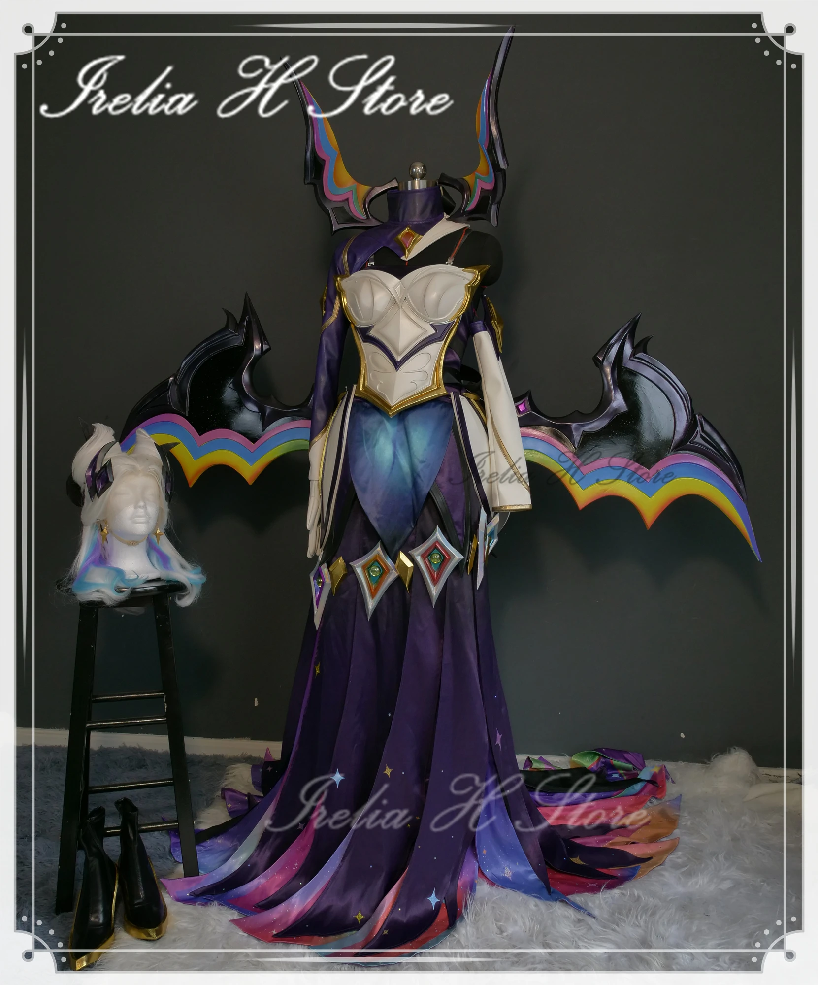 

Irelia H Customized LOL Morgana Star Nemesis Morgana Cosplay Costume Full set wings Halloween costumes women