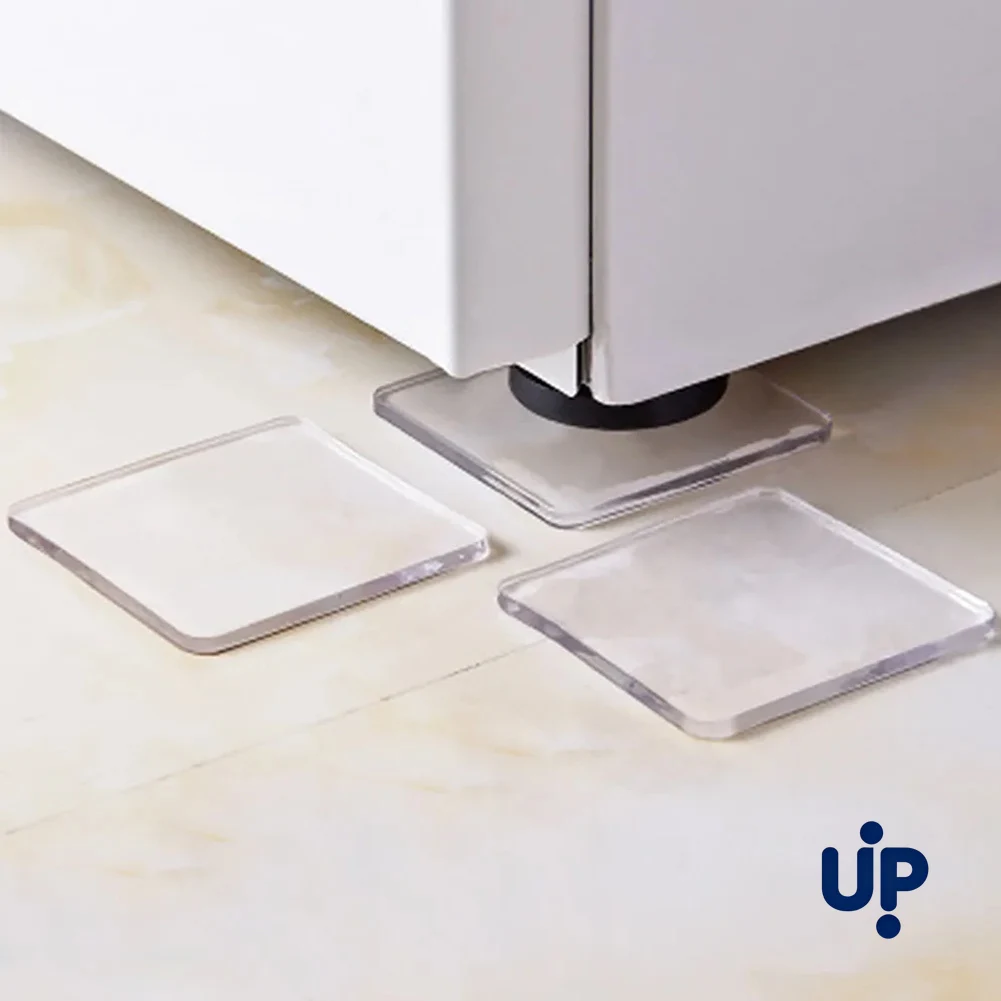 4개/세트 투명 진동 방지 충격 흡수 패드 매트 세탁기 자가 접착 무소음 충격 방지 보호 패드