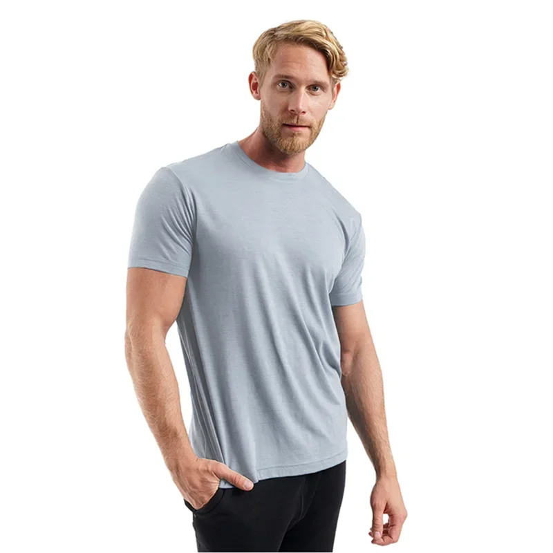 

B8336 Superfine Merino Wool T shirt Men's Base Layer Shirt Wicking Breathable Quick Dry Anti-Odor No-itch USA Size