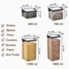Clear Airtight Food Storage Containers with Lids, Plastic Canister for Kitchen Organizer Storage, for Flour, Sugar, Cereal, Rice 3