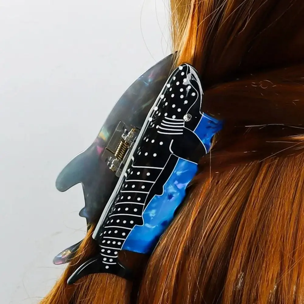 Personalized Blue Sea Creature Animal Hair Claw Fish Cartoon Dolphin Hair Clip Women Headwear Grab Clip Daily