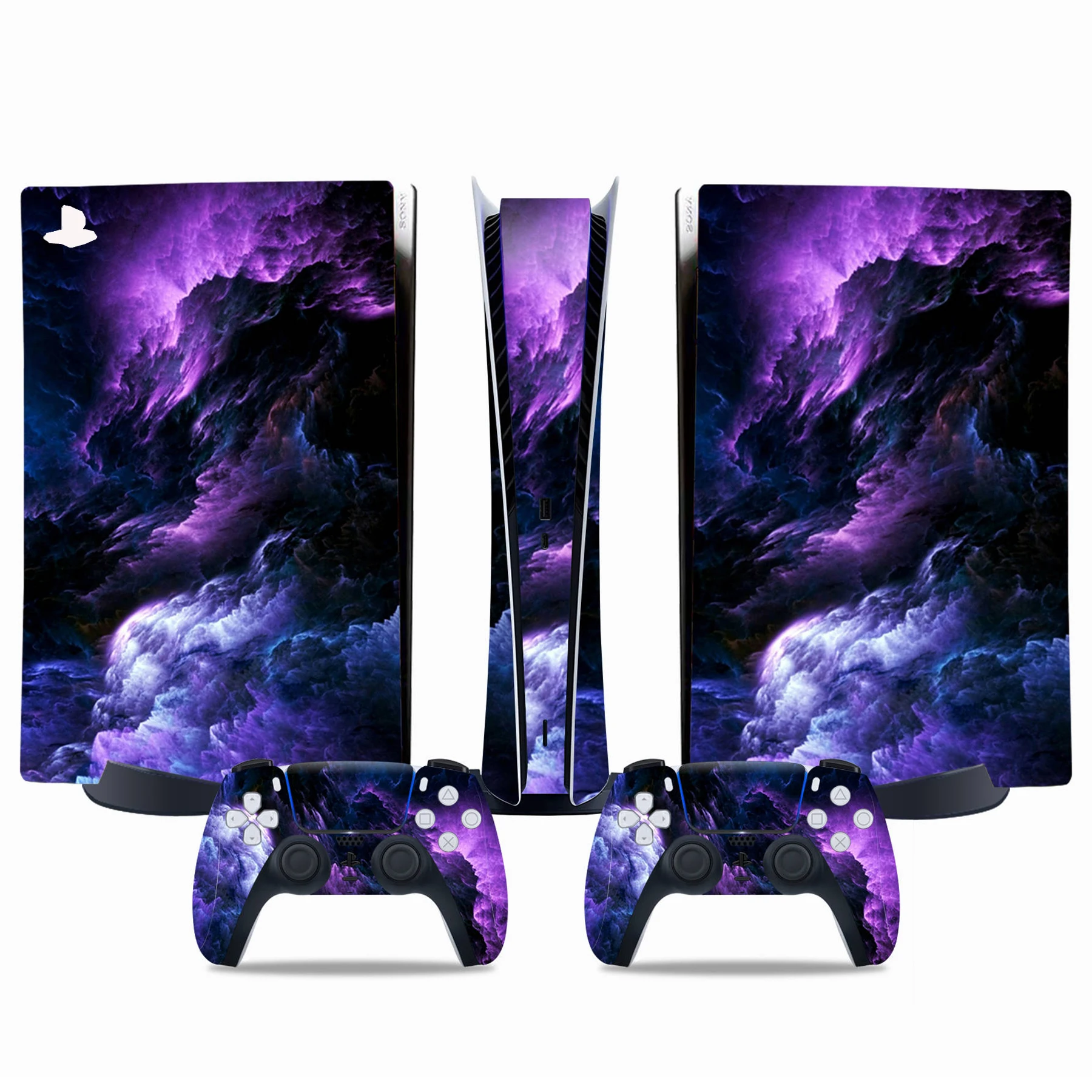For PS5 Digital Protective Skin Sticker Vinyl Decal Full Set Cover Wrap for Game Console and 2 Controllers