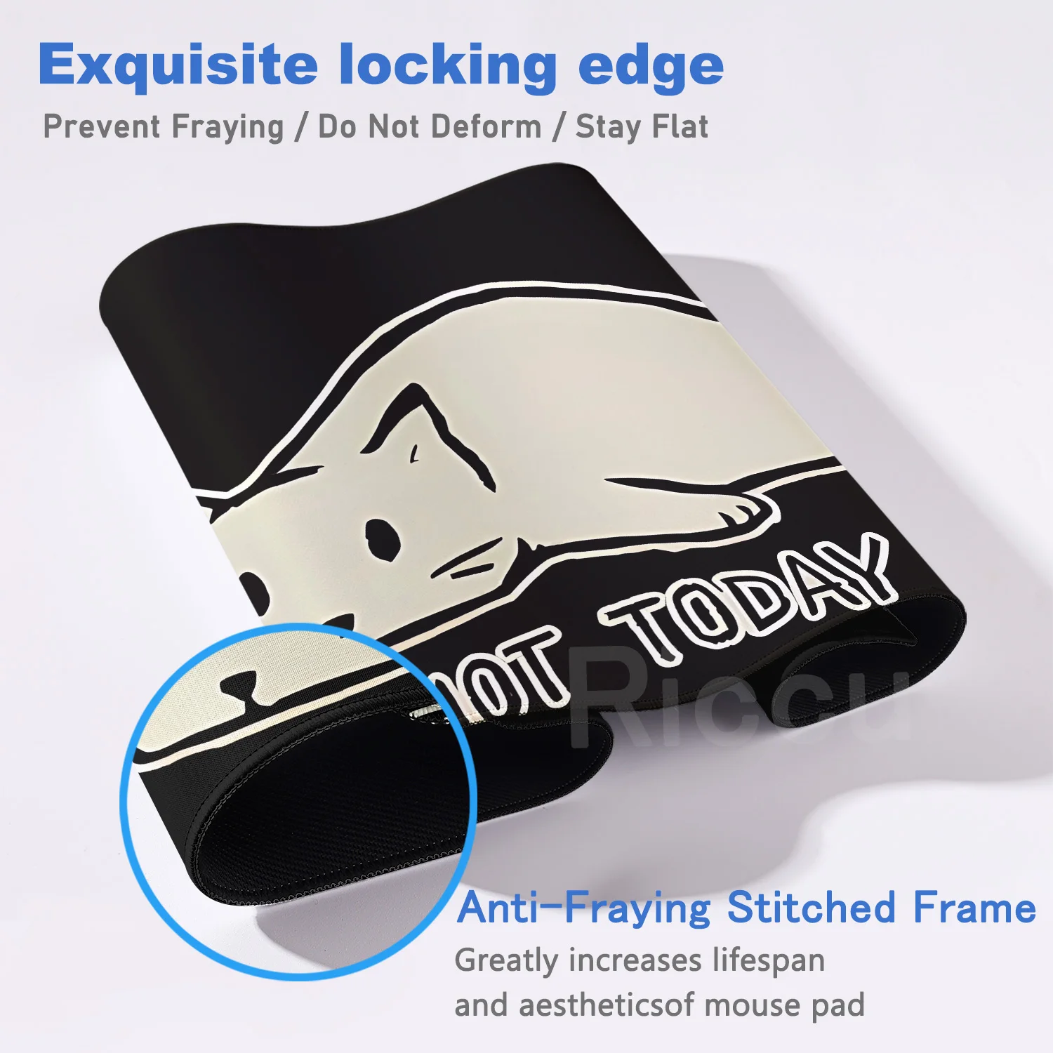 Cute Black and White Cat Mouse Pad - Large E-Sports Desk Mat, Gaming Accessories, Rubber Keyboard Mat, 40x90cm