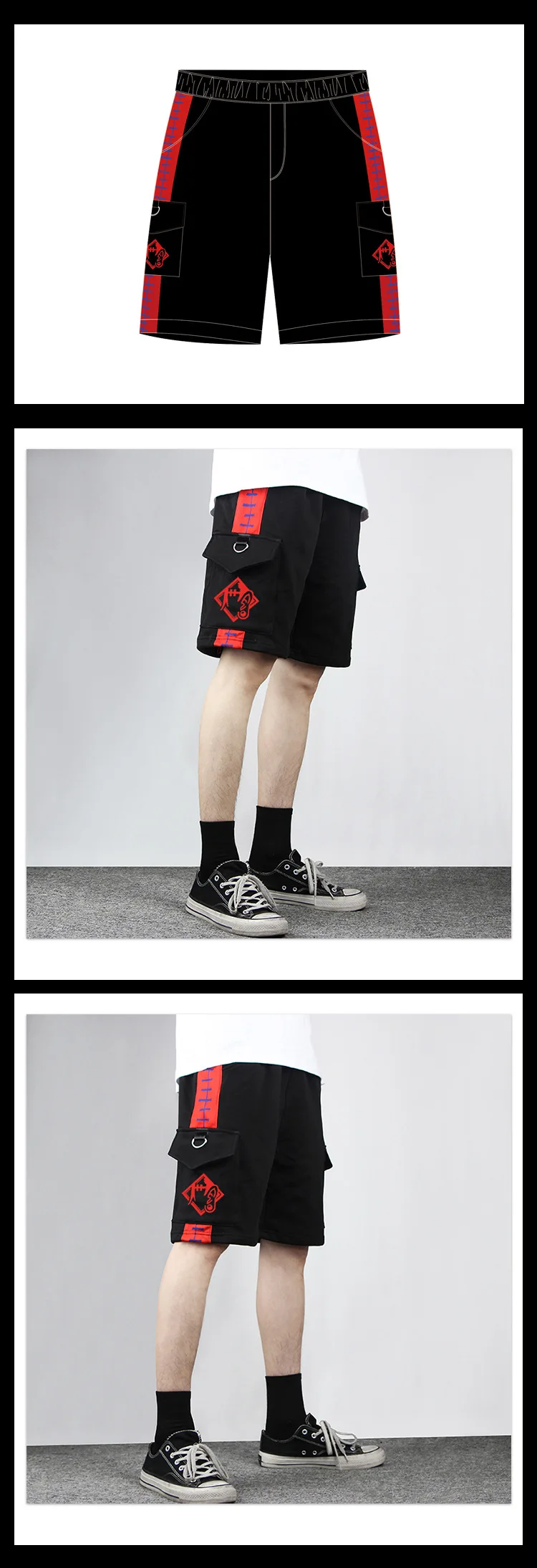 Anime Jujutsu Kaisen Shorts Cosplay Gojo Satoru Fashion Leisure Beach Shorts Overalls