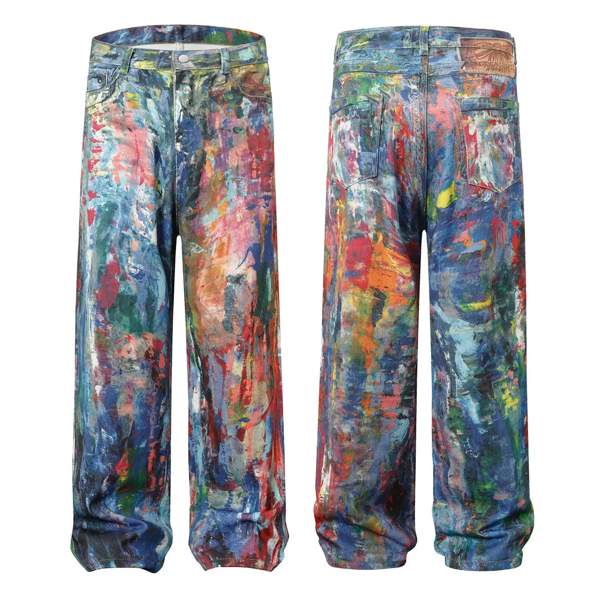 Street Style Graffiti Baggy Jeans - front view