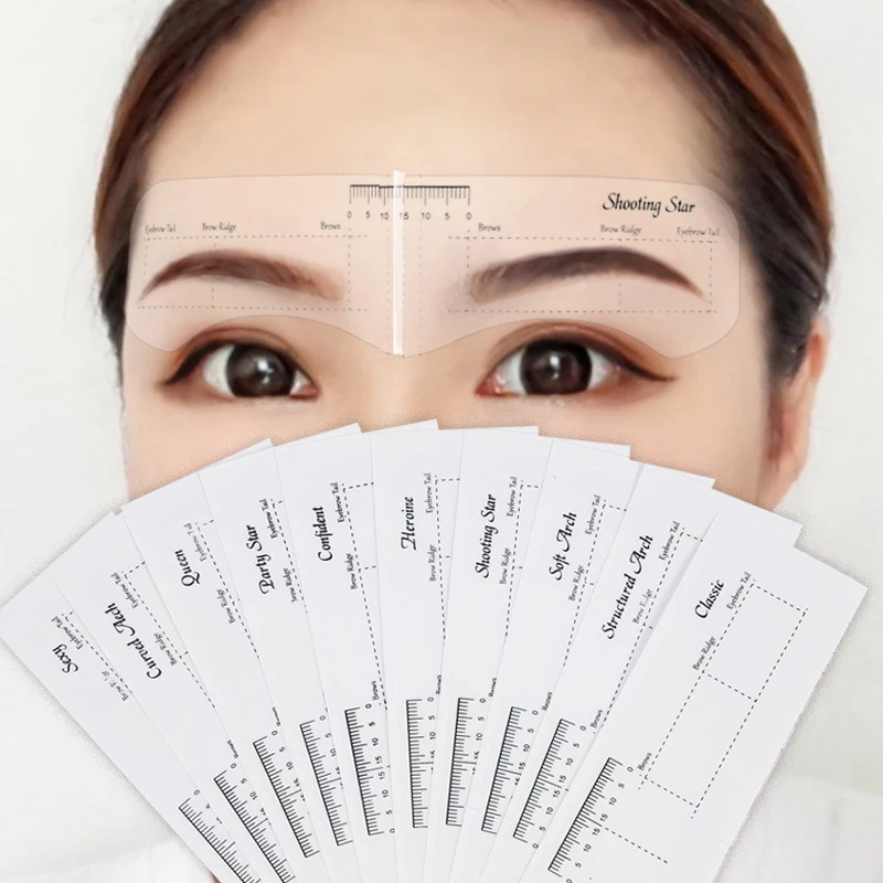 Description Picture 6 of item3/6Pcs Reusable Eyebrow Stencil Set Soft Ruler Brow Definer Eye Brow Drawing Guide Styling Shaping Grooming Template Card Tools