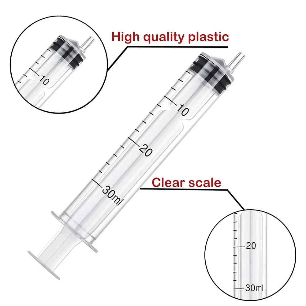 3ml/5ml/10ml/20ml/30ml Plastic Luer Lock Syringes Hydroponic Measure  Disposable Sampler Injector For Feed Small Cat Dog Tree