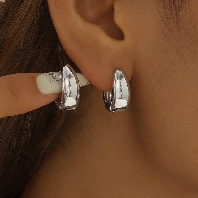 Petites boucles d'oreilles en argent Sterling 925 pour femmes, Vintage, Simple, brillant, épais, rond, cercle, hypoallergénique, bijoux cadeaux