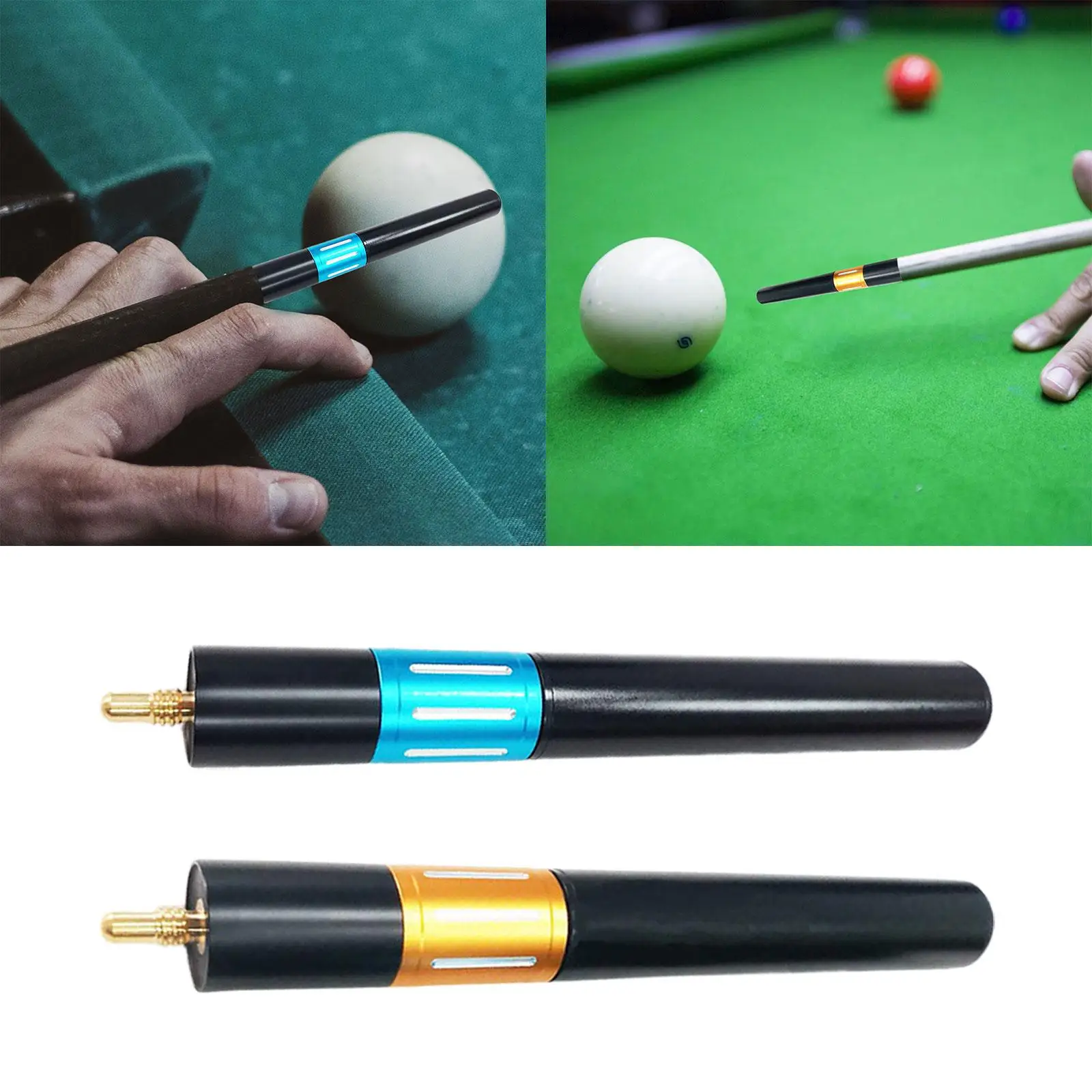 Pool Cue Extender Snookers Cue Extension Ultralight Billiards Pool Cue Extension Cue End Lengthener for Trainer Player Parts