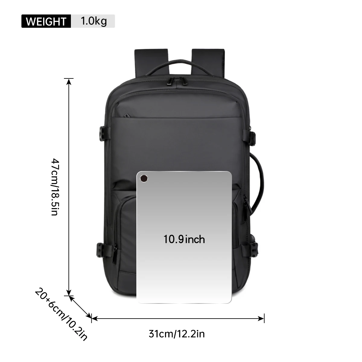 Men's Business Commuter Backpack, Large-Capacity 16-Inch Computer Bag for Business Trips, College Student School Bag