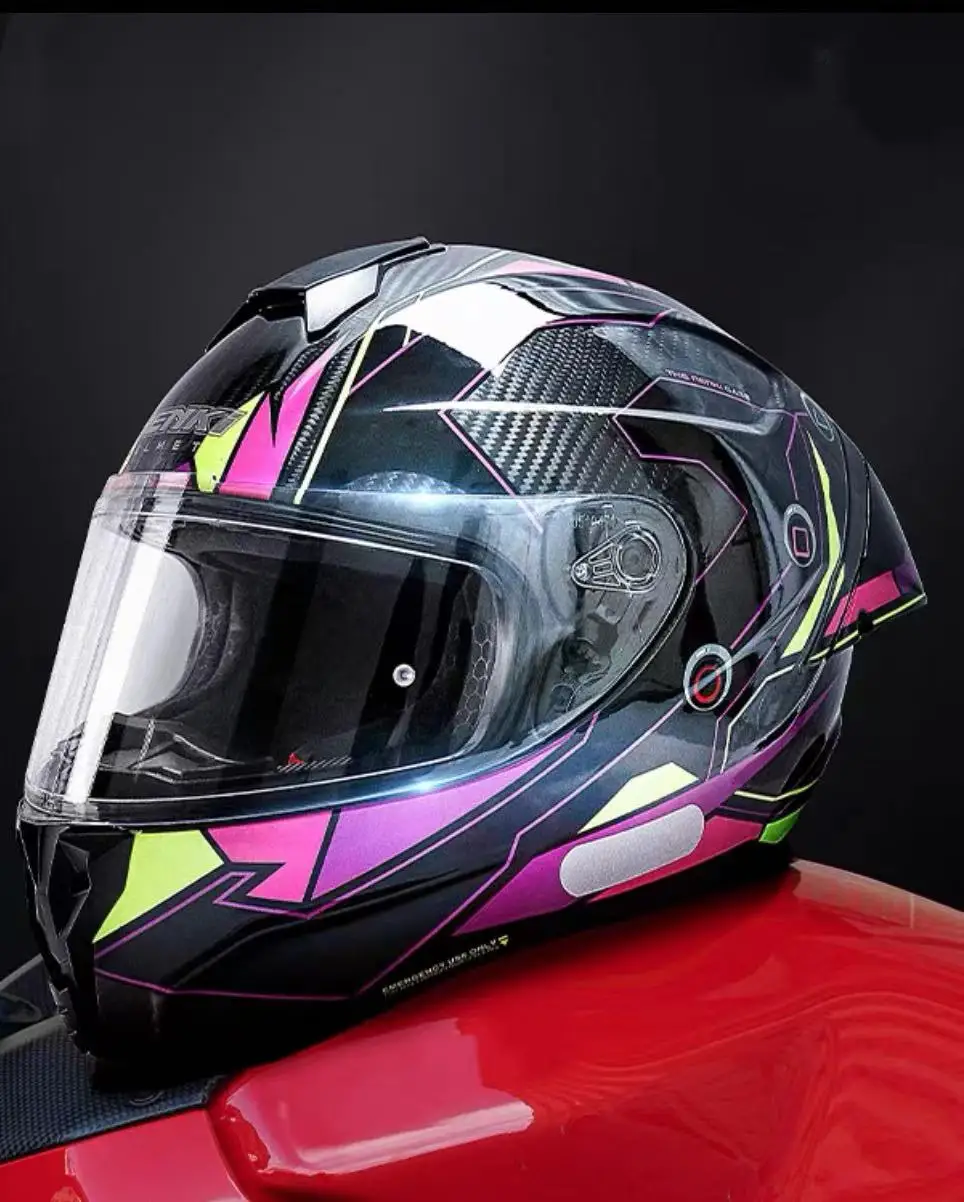 Lightweight Design DOT Standard ABS Unisex Moto Motorcycle Fall Face Helmet Motorbike Carbon Fiber