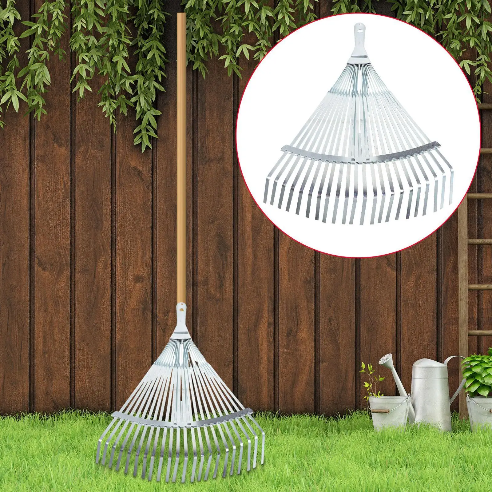 Farming Rake Garden Leaf Rake Telescopic Metal Rake 29-46cm Expandable Adjustable Leaf Rake Lawn Rake for RV Camping