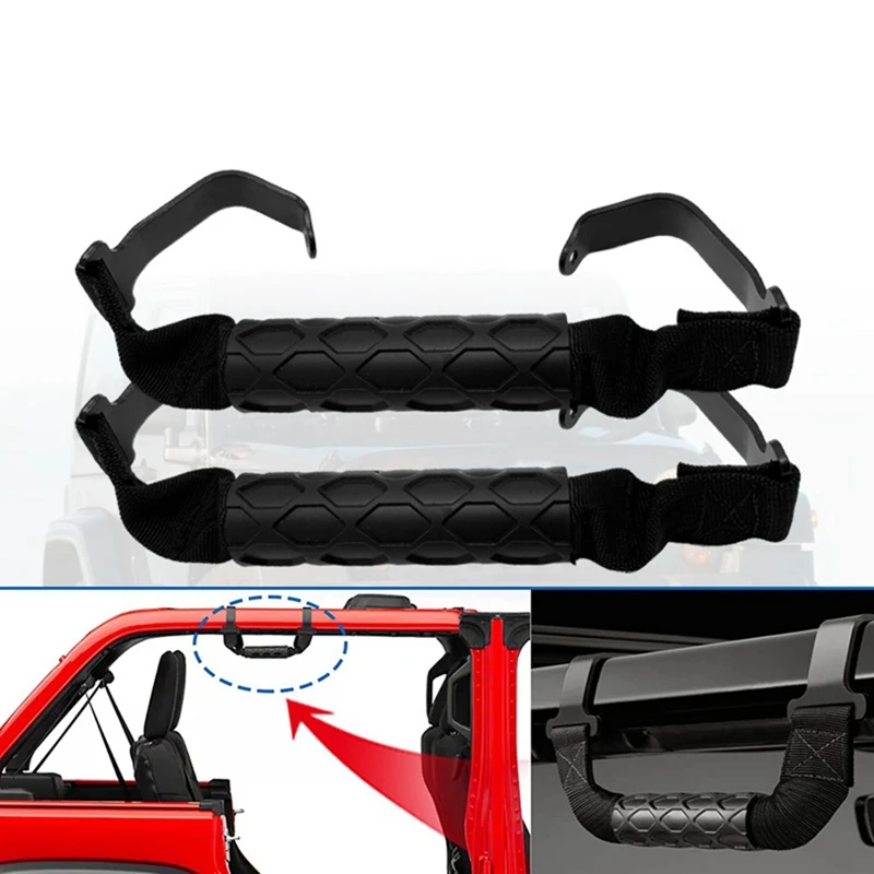 

2/4 Door Roof Handle Interior Modification For Jeep Wrangler JK 18-23 Front Rear Grab Bar Handle Kit Accessories 4PCS