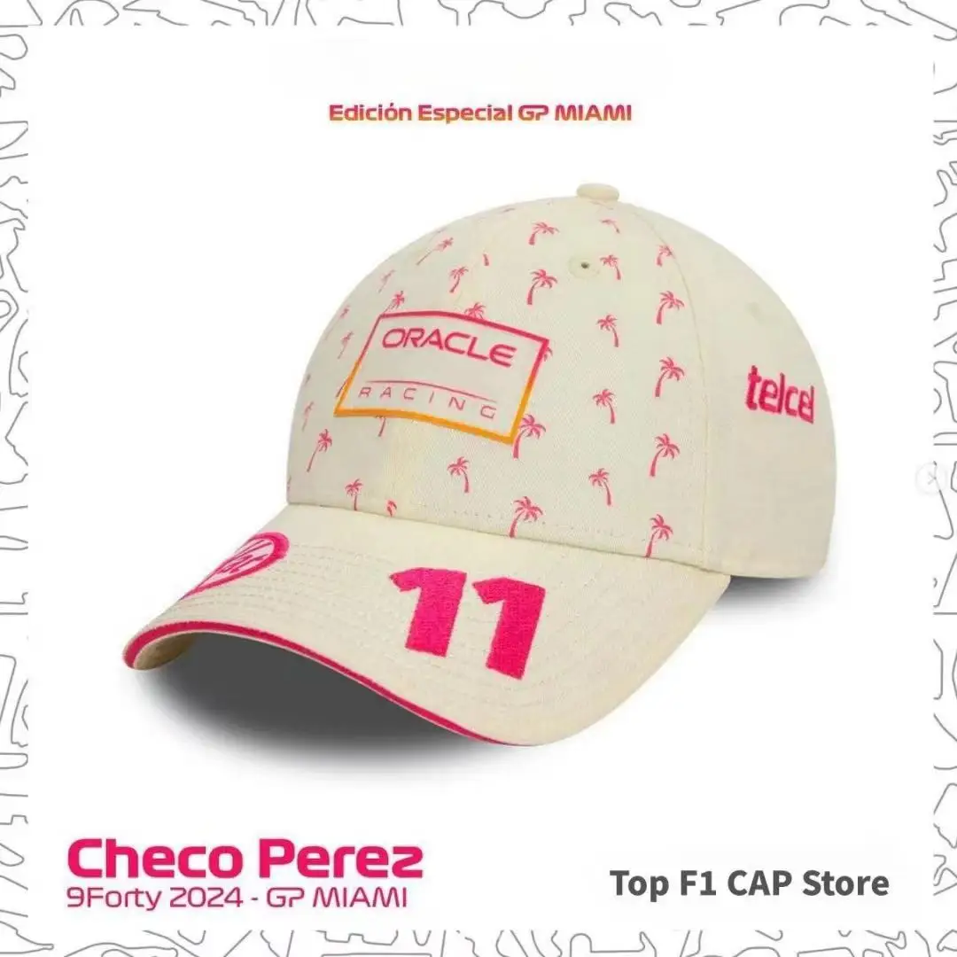 

Top F1 2024 CAP, Checo Perez Miami GP Cap Baseball Hat, Max Verstappen Miami GP Cap, Bull Team, Formula 1 Hats