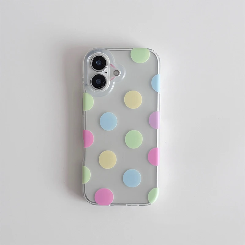 Vibrant Polka Dot Clear Phone Case Cover