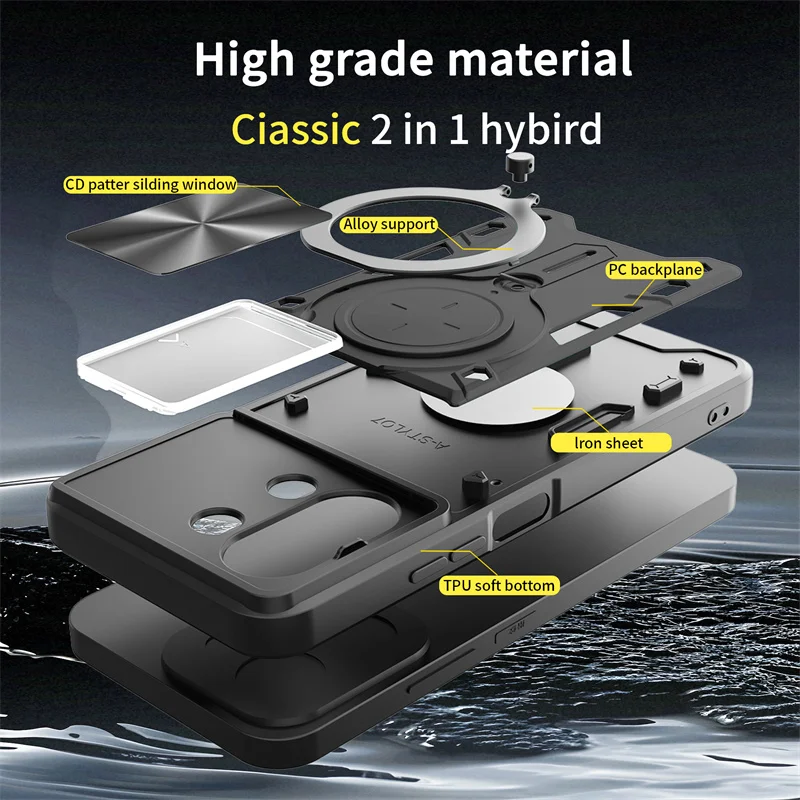 Car Camera Atmosphere Lamp ShockProof Armor Back Cover Stand Case