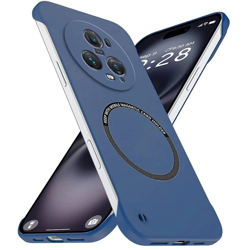 Magnetic Slim Frameless Matte Hard PC Shockproof Armor Phone Case