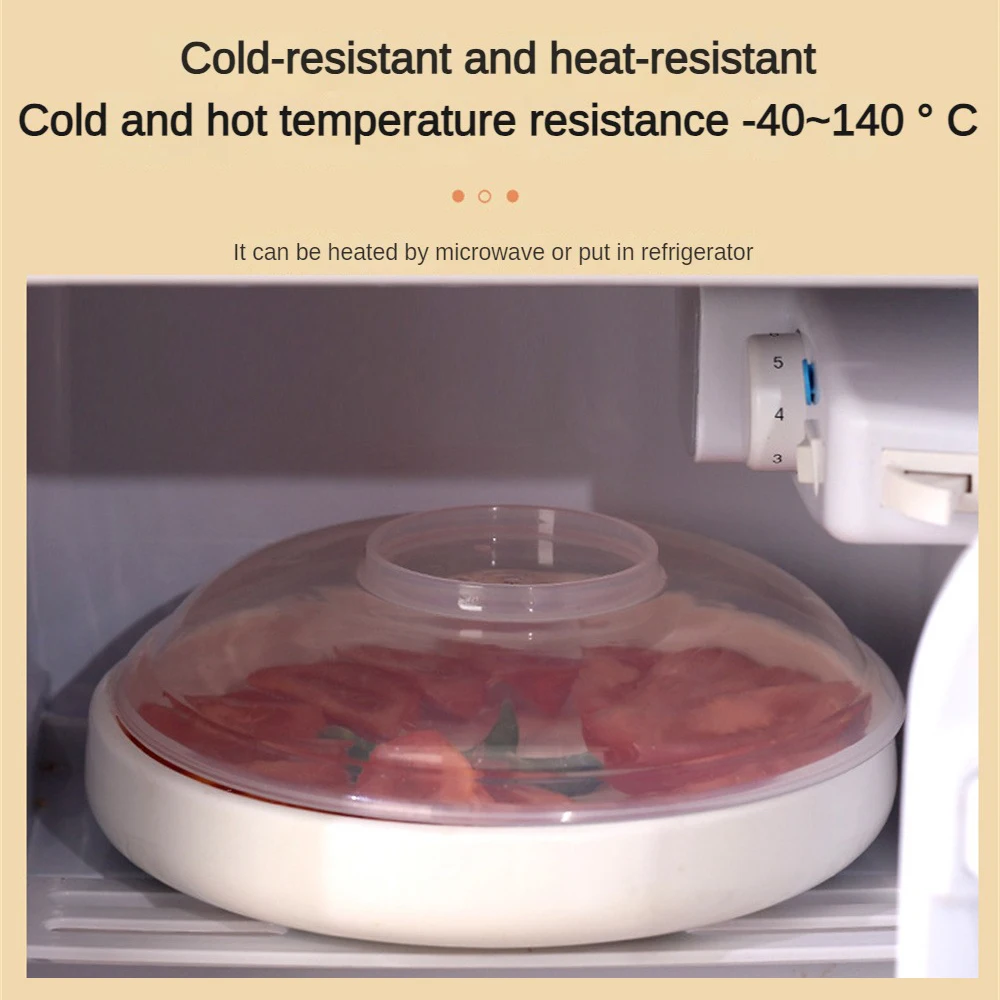 Microwave Heating Lid High Temperature Resistant Bowl Cover Oil-proof Splash-proof Bowl Plate Cover Fresh Leftover