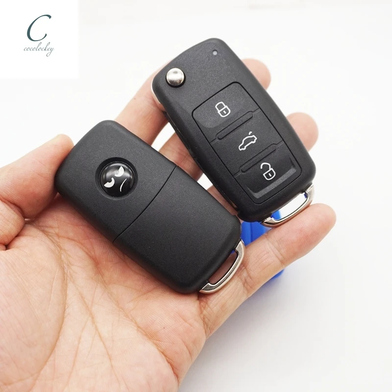 Cocolockey 3B/2B Car Key Shell Remote Flip for Beetle/Caddy/Eos/Golf/Jetta/Polo/Scirocco/Tiguan/Touran/UP for VW Blank Key Cover