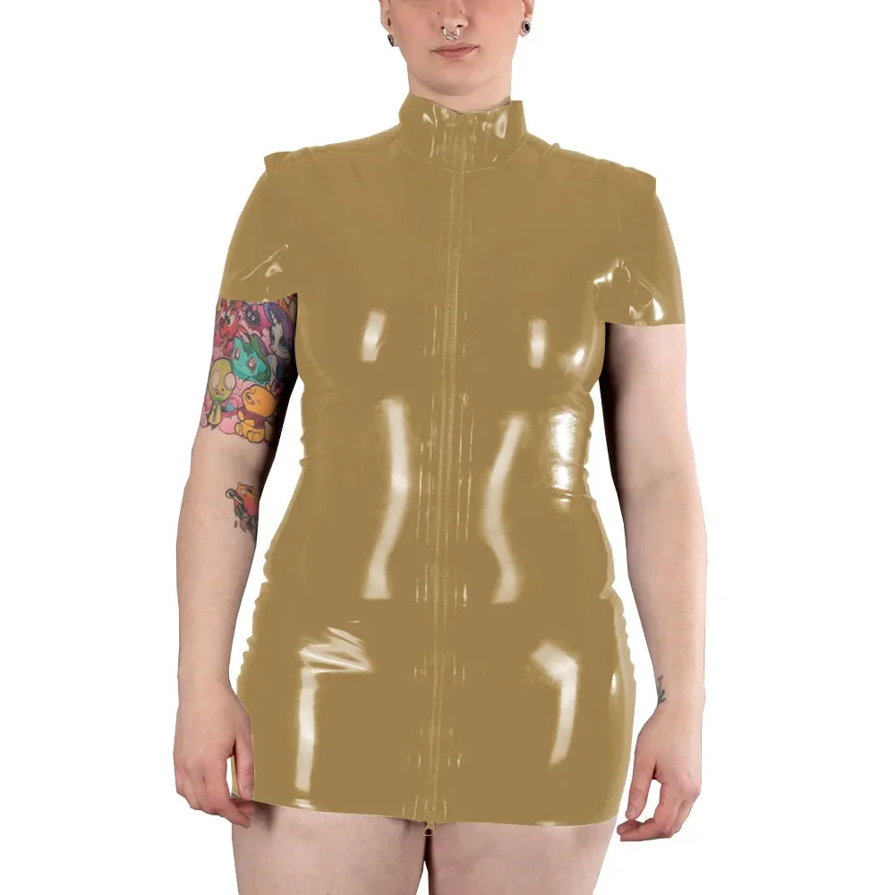 Robe longue marron irisée sans manches - La Fée Maraboutée