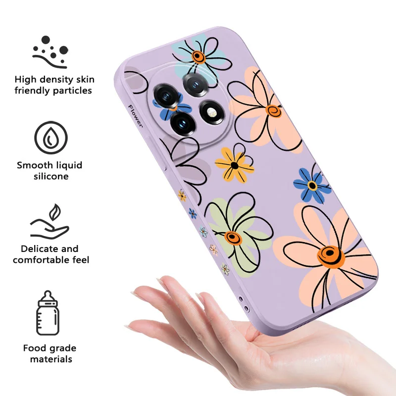 Hoop Flower Liquid Silicone Phone Case Cover